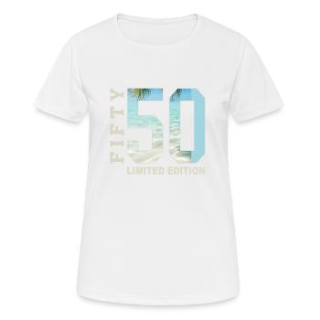 50th Birthday Fifty 50 years old - Women's Breathable T-Shirt - white - Front - AI Model Female 172 dark (172cm)