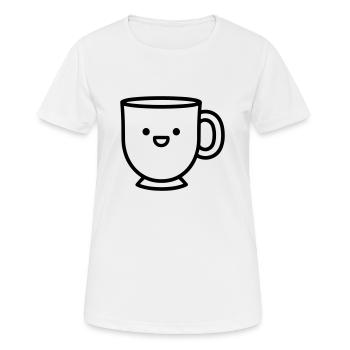 Kaffeebecher - Frauen T-Shirt atmungsaktiv - Weiß - Vorne - AI Model Female 172 dark (172cm)