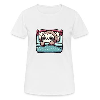 Paresseux endormi - Paisible Charmant - T-shirt respirant Femme - blanc - Devant - AI Model Female 172 dark (172cm)