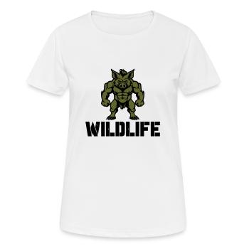 wildschwein comic wildlife - Frauen T-Shirt atmungsaktiv - Weiß - Vorne - AI Model Female 172 dark (172cm)