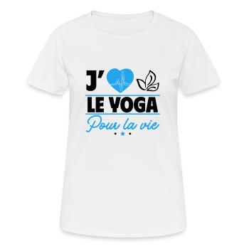 J'aime le yoga pour toujours ! - T-shirt respirant Femme - blanc - Devant - AI Model Female 172 dark (172cm)