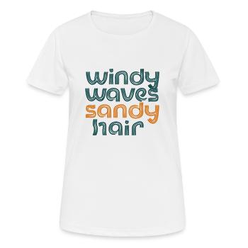 windy waves - Frauen T-Shirt atmungsaktiv - Weiß - Vorne - AI Model Female 172 dark (172cm)