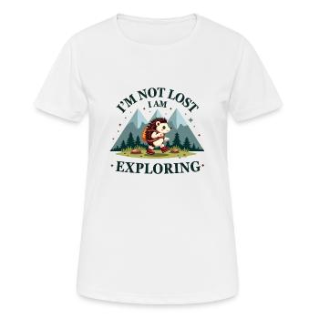 I am not lost I'm exploring - Hiking and Exploring - Women's Breathable T-Shirt - white - Front - AI Model Female 172 dark (172cm)