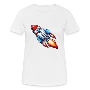 fusée - T-shirt respirant Femme - blanc - Devant - AI Model Female 172 dark (172cm)