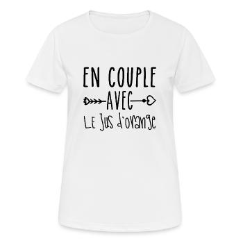 Couples with Orange Juice, Orange Juice Fans - Women's Breathable T-Shirt - white - Front - AI Model Female 172 dark (172cm)