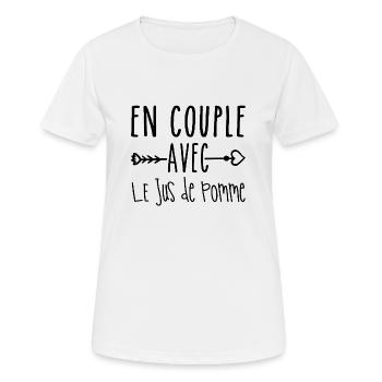 Couples with Apple Juice, Apple Juice Fans - Women's Breathable T-Shirt - white - Front - AI Model Female 172 dark (172cm)