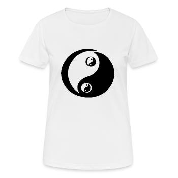 Yin Yang - Frauen T-Shirt atmungsaktiv - Weiß - Vorne - AI Model Female 172 dark (172cm)