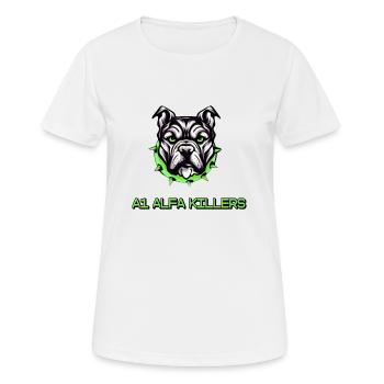 A1 ALFA ESPORTS - Frauen T-Shirt atmungsaktiv - Weiß - Vorne - AI Model Female 172 dark (172cm)