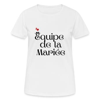 Équipe de la mariée - T-shirt respirant Femme - blanc - Devant - AI Model Female 172 dark (172cm)