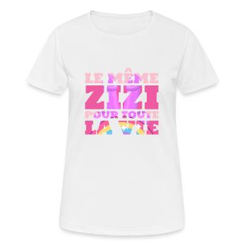 LE MEME ZIZI POUR TOUTE LA VIE EVJF FUTURE MARIÉE - T-shirt respirant Femme - blanc - Devant - AI Model Female 172 dark (172cm)