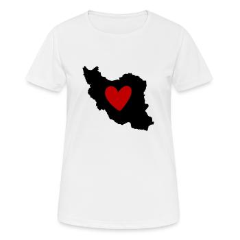 Iran Perse Amour Coeur - T-shirt respirant Femme - blanc - Devant - AI Model Female 172 dark (172cm)