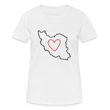 Iran Perse Amour Coeur - T-shirt respirant Femme - blanc - Devant - AI Model Female 172 dark (172cm)