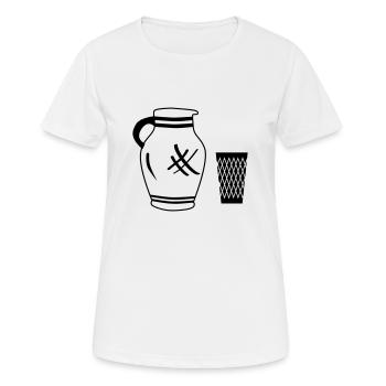Bembel und Geripptes - Frauen T-Shirt atmungsaktiv - Weiß - Vorne - AI Model Female 172 dark (172cm)