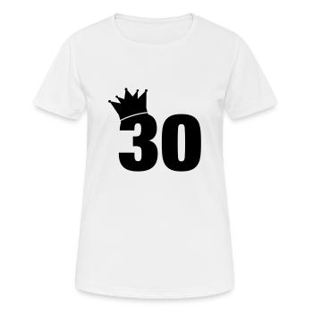 30_krone_f1 - Frauen T-Shirt atmungsaktiv - Weiß - Vorne - AI Model Female 172 dark (172cm)