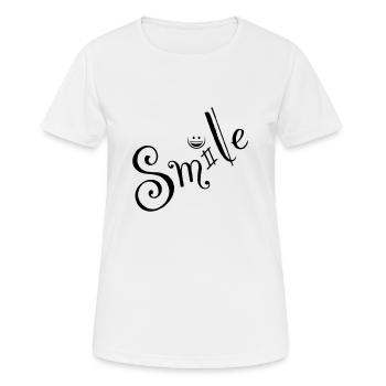 sourire - T-shirt respirant Femme - blanc - Devant - AI Model Female 172 dark (172cm)