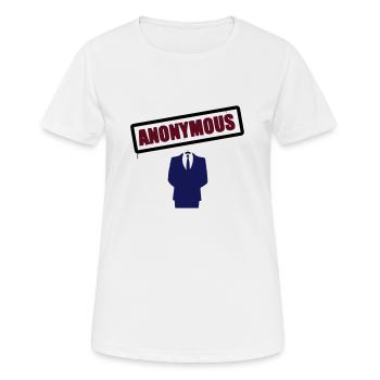 Anonymous Schild - Frauen T-Shirt atmungsaktiv - Weiß - Vorne - AI Model Female 172 dark (172cm)