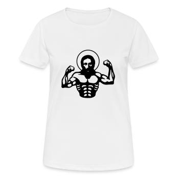 Muscle Jesus - T-shirt respirant Femme - blanc - Devant - AI Model Female 172 dark (172cm)