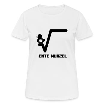 Ente Wurzel - Frauen T-Shirt atmungsaktiv - Weiß - Vorne - AI Model Female 172 dark (172cm)