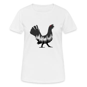 Auerhahn - Frauen T-Shirt atmungsaktiv - Weiß - Vorne - AI Model Female 172 dark (172cm)