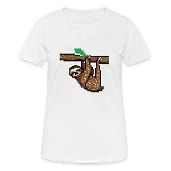 Faultier Verpixelt Pixel Faultier Faulenzer - Frauen T-Shirt atmungsaktiv - Weiß - Vorne - AI Model Female 172 dark (172cm)
