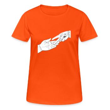 Stone scissors bag - Women's Breathable T-Shirt - neon orange - Front - AI Model Female 172 dark (172cm)