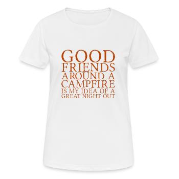 Good Friends Around A Campfire - Women's Breathable T-Shirt - white - Front - AI Model Female 172 dark (172cm)