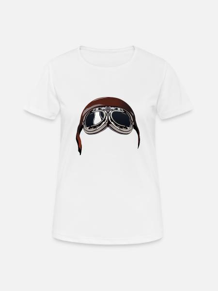 old motorcycle motorcycle helmet biker bezel 6022 A - Women's Breathable T-Shirt - white