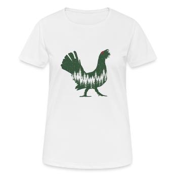 Auerhahn - Frauen T-Shirt atmungsaktiv - Weiß - Vorne - AI Model Female 172 dark (172cm)