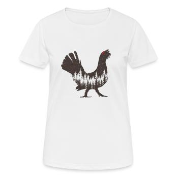 Grand tétras - T-shirt respirant Femme - blanc - Devant - AI Model Female 172 dark (172cm)