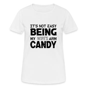Es ist nicht leicht, meine Frau zu sein. - Frauen T-Shirt atmungsaktiv - Weiß - Vorne - AI Model Female 172 dark (172cm)