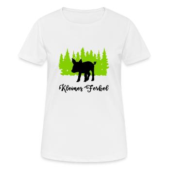 "Kleines Ferkel: Niedliche Verspieltheit" - Frauen T-Shirt atmungsaktiv - Weiß - Vorne - AI Model Female 172 dark (172cm)