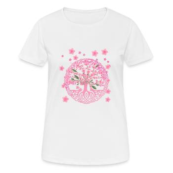 Tree of Life,Tree of Life,Sakura,Cherry Blossom - Women's Breathable T-Shirt - white - Front - AI Model Female 172 dark (172cm)