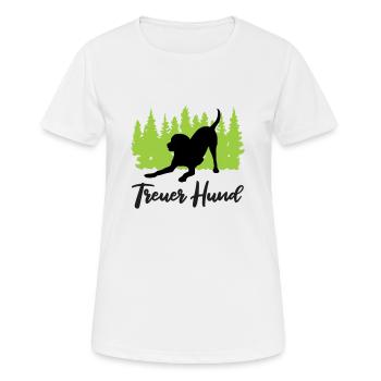 "Treuer Hund: Loyale Begleitung" - Frauen T-Shirt atmungsaktiv - Weiß - Vorne - AI Model Female 172 dark (172cm)