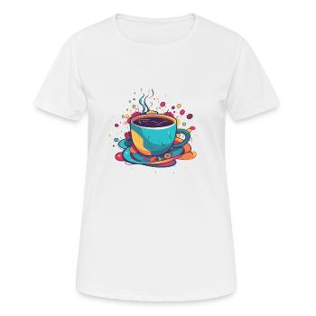 Tasse de café - T-shirt respirant Femme - blanc - Devant - AI Model Female 172 dark (172cm)