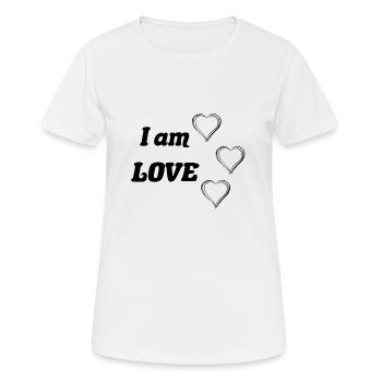 Ich bin Liebe mit schwarzen Herzen - Frauen T-Shirt atmungsaktiv - Weiß - Vorne - AI Model Female 172 dark (172cm)