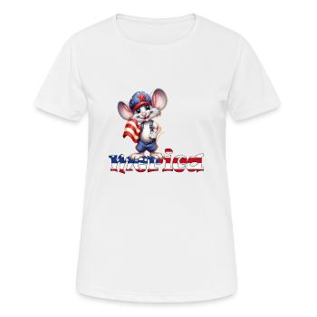 Maus Amerika Stars and Stripes Baseball 4. Juli - Frauen T-Shirt atmungsaktiv - Weiß - Vorne - AI Model Female 172 dark (172cm)