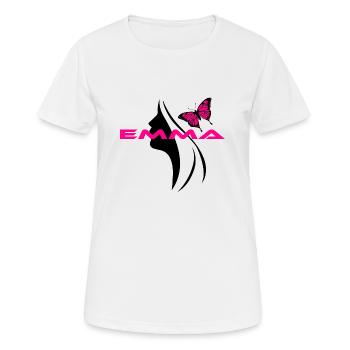 Emma - Frauen T-Shirt atmungsaktiv - Weiß - Vorne - AI Model Female 172 dark (172cm)