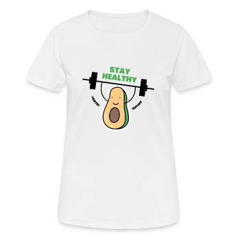 RESTEZ EN BONNE SANTÉ - T-shirt respirant Femme - blanc - Devant - AI Model Female 172 dark (172cm)