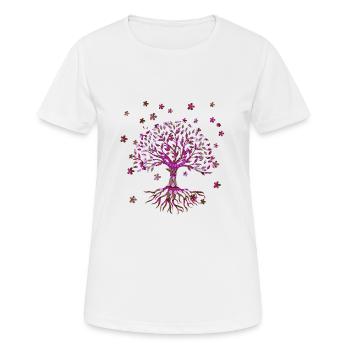 Tree of Life,Tree of Life,Flowers,Tree with Flowers - Women's Breathable T-Shirt - white - Front - AI Model Female 172 dark (172cm)
