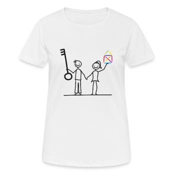 paar erste wohnung - Frauen T-Shirt atmungsaktiv - Weiß - Vorne - AI Model Female 172 dark (172cm)