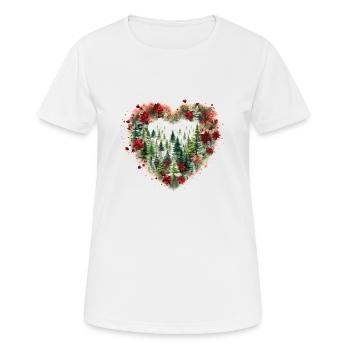 Weihnachtsherz rot und grün. - Frauen T-Shirt atmungsaktiv - Weiß - Vorne - AI Model Female 172 dark (172cm)