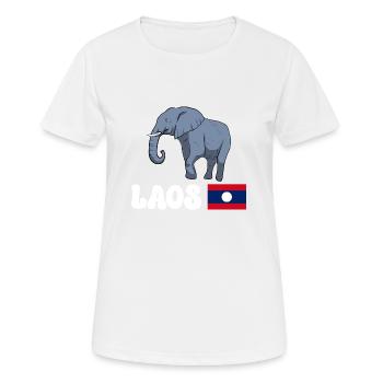 Laos Lao Laotian Flag Elephant Lao I Gift - Women's Breathable T-Shirt - white - Front - AI Model Female 172 dark (172cm)