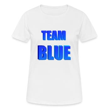 Team Blau - Frauen T-Shirt atmungsaktiv - Weiß - Vorne - AI Model Female 172 dark (172cm)