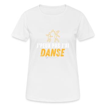 J'peux pas j'ai danse - T-shirt respirant Femme - blanc - Devant - AI Model Female 172 dark (172cm)
