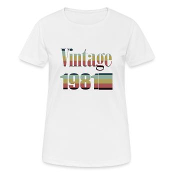 1981 anniversaire 1981 né en 1981 anniversaire - T-shirt respirant Femme - blanc - Devant - AI Model Female 172 dark (172cm)