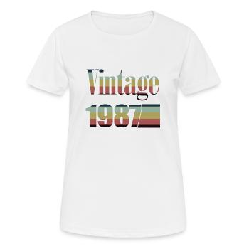 1987 Geburtstag 1987 Jahrgang 1987 Geburtstag - Frauen T-Shirt atmungsaktiv - Weiß - Vorne - AI Model Female 172 dark (172cm)