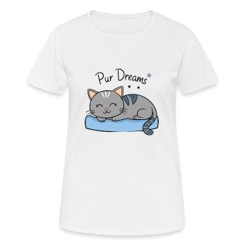 CHAT, PUR RÊVES - T-shirt respirant Femme - blanc - Devant - AI Model Female 172 dark (172cm)