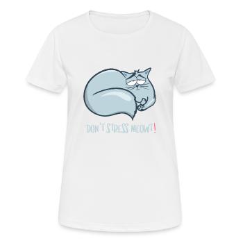 Chat sans stress - T-shirt respirant Femme - blanc - Devant - AI Model Female 172 dark (172cm)