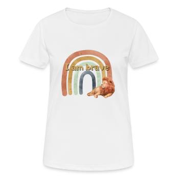 Löwe Mut Stärke Affirmation für Kinder Selbstwert - Frauen T-Shirt atmungsaktiv - Weiß - Vorne - AI Model Female 172 dark (172cm)