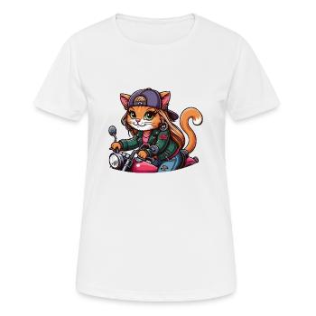 Catta Coatta : motard - motard - T-shirt respirant Femme - blanc - Devant - AI Model Female 172 dark (172cm)